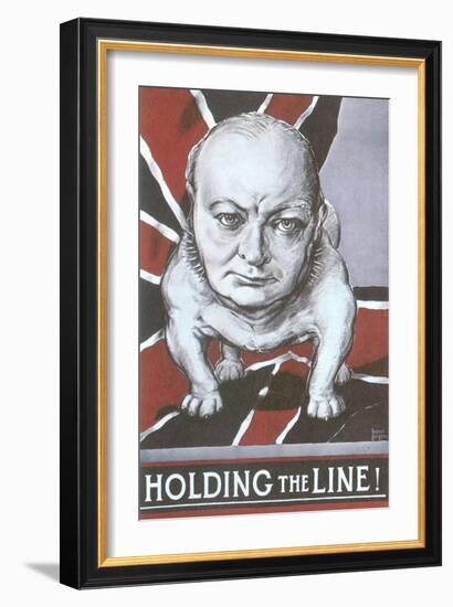 Winston Churchill as Bulldog, Holding the Line-null-Framed Art Print