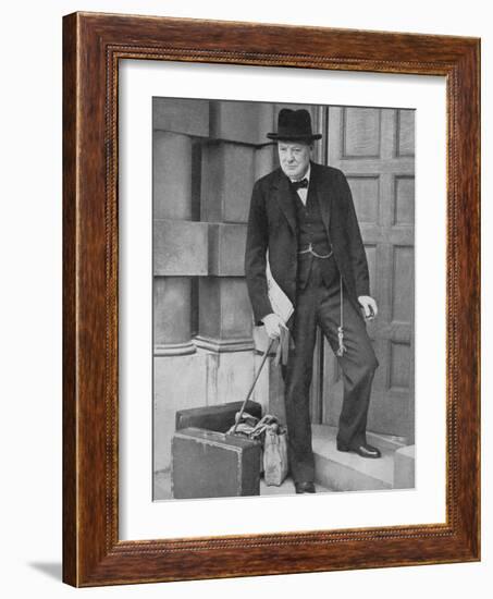 Winston Churchill at the Admiralty, 1939, (1940)-null-Framed Photographic Print