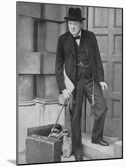 Winston Churchill at the Admiralty, 1939, (1940)-null-Mounted Photographic Print