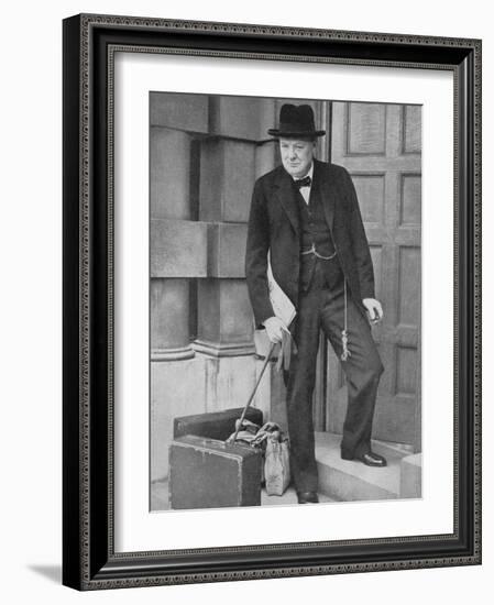 Winston Churchill at the Admiralty, 1939, (1940)-null-Framed Photographic Print