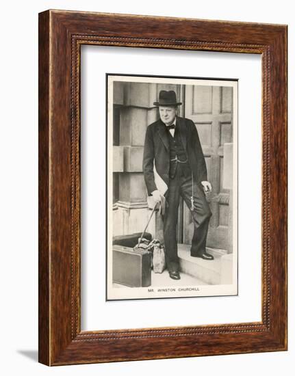 Winston Churchill British Statesman and Author Stands in a Doorway in 1940-null-Framed Photographic Print