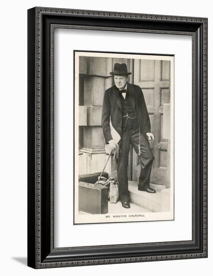 Winston Churchill British Statesman and Author Stands in a Doorway in 1940-null-Framed Photographic Print