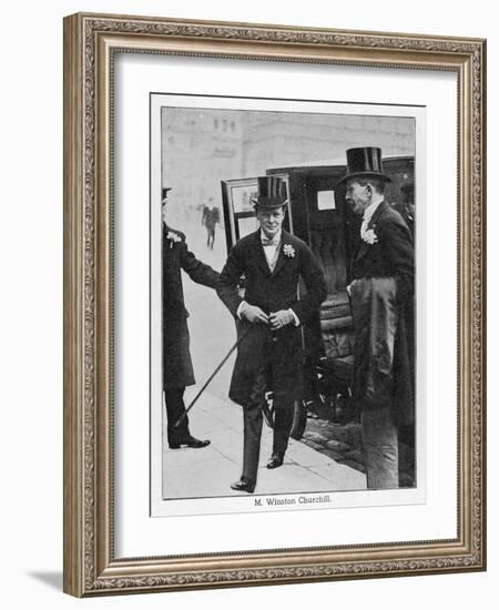 Winston Churchill Churchill in Morning Dress on His Wedding Day-null-Framed Art Print