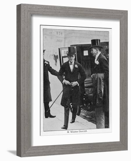 Winston Churchill Churchill in Morning Dress on His Wedding Day-null-Framed Art Print