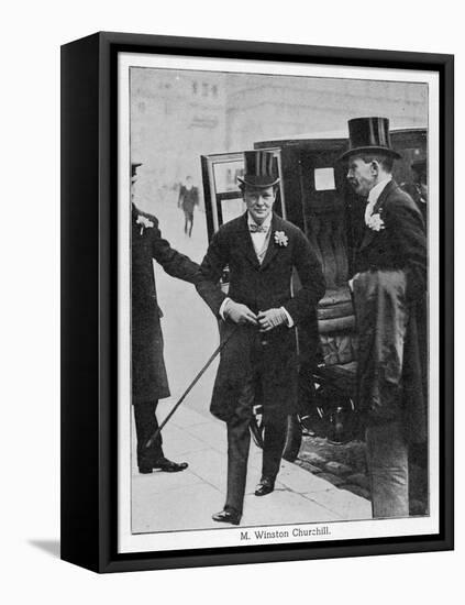 Winston Churchill Churchill in Morning Dress on His Wedding Day-null-Framed Stretched Canvas