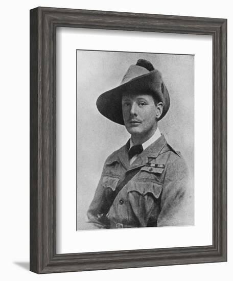 Winston Churchill during his time as war correspodant, c1899, (1945)-Unknown-Framed Photographic Print