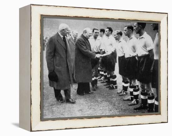 Winston Churchill Greets the England Football Team, Wembley, London, October 1941-null-Framed Premier Image Canvas