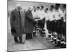 Winston Churchill Greets the England Football Team, Wembley, London, October 1941-null-Mounted Giclee Print