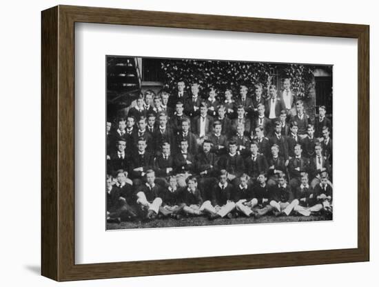 Winston Churchill in a group photograph at Harrow School, c1889, (1945)-Unknown-Framed Photographic Print