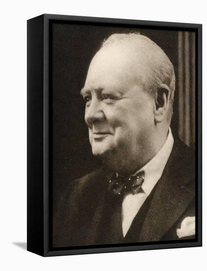 Winston Churchill "Our Skipper"-null-Framed Premier Image Canvas