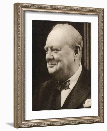 Winston Churchill "Our Skipper"-null-Framed Photographic Print