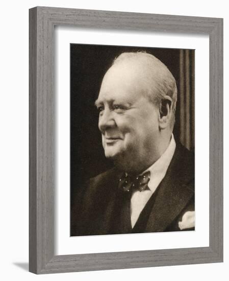 Winston Churchill "Our Skipper"-null-Framed Photographic Print