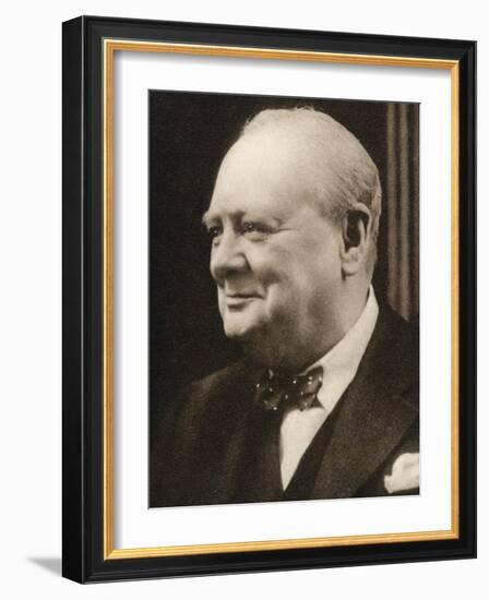 Winston Churchill "Our Skipper"-null-Framed Photographic Print