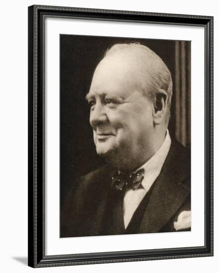 Winston Churchill "Our Skipper"-null-Framed Photographic Print