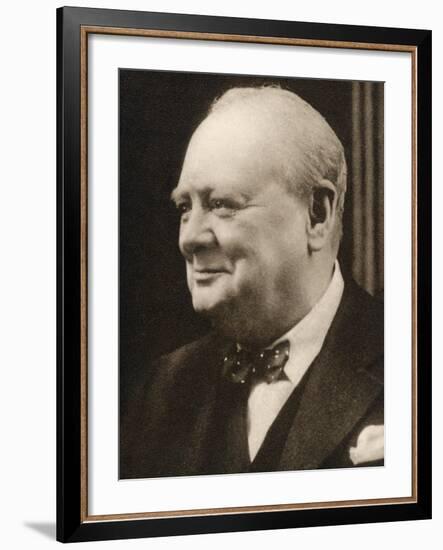 Winston Churchill "Our Skipper"-null-Framed Photographic Print