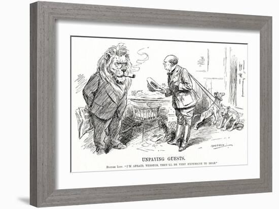 Winston Churchill - Punch Cartoon-L Raven Hill-Framed Art Print