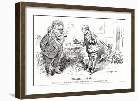 Winston Churchill - Punch Cartoon-L Raven Hill-Framed Art Print