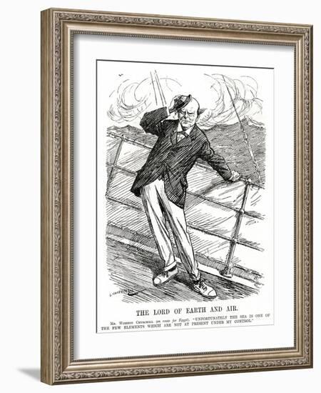 Winston Churchill - Punch Cartoon-L Raven Hill-Framed Art Print