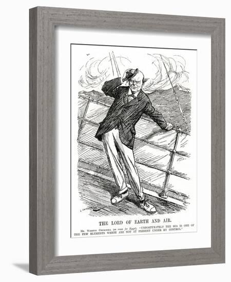 Winston Churchill - Punch Cartoon-L Raven Hill-Framed Art Print