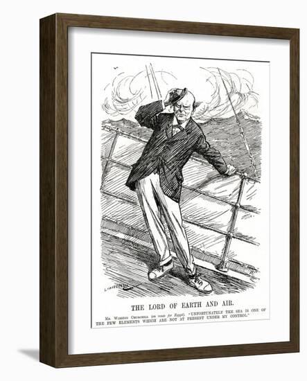 Winston Churchill - Punch Cartoon-L Raven Hill-Framed Art Print