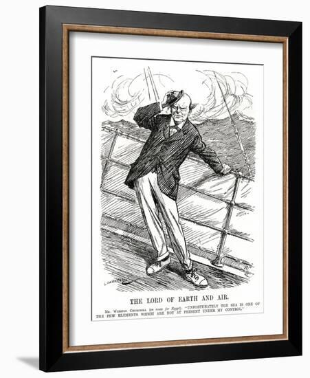 Winston Churchill - Punch Cartoon-L Raven Hill-Framed Art Print