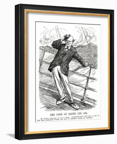 Winston Churchill - Punch Cartoon-L Raven Hill-Framed Art Print