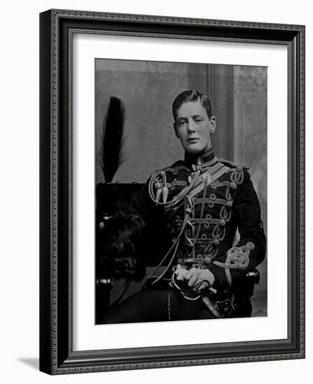 Winston Churchill Serving in British Army-null-Framed Photographic Print