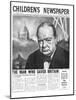 Winston Churchill: the Man Who Saved Britain, Front Page of 'The Children's Newspaper'-English School-Mounted Giclee Print