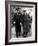 Winston Churchill Walking with General Dwight Eisenhower During Visit to France-null-Framed Premium Photographic Print