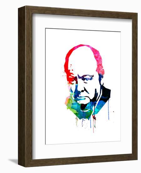 Winston Churchill Watercolor-Lora Feldman-Framed Art Print