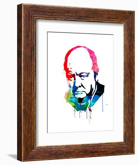 Winston Churchill Watercolor-Lora Feldman-Framed Art Print