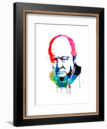 Winston Churchill Watercolor-Lora Feldman-Framed Art Print