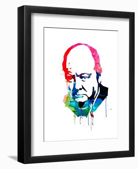 Winston Churchill Watercolor-Lora Feldman-Framed Art Print