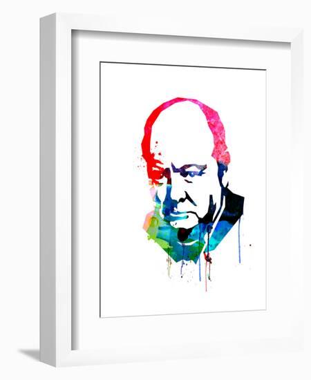 Winston Churchill Watercolor-Lora Feldman-Framed Art Print