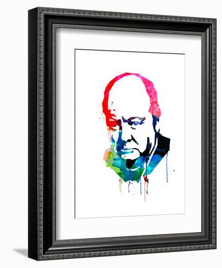 Winston Churchill Watercolor-Lora Feldman-Framed Art Print