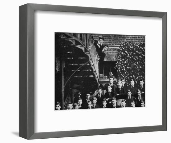 'Winston climbing a staircase, while the class pose', c1889, (1945)-Unknown-Framed Photographic Print
