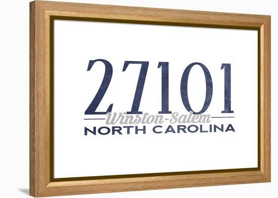 Winston-Salem, North Carolina - 27101 Zip Code (Blue)-Lantern Press-Framed Stretched Canvas