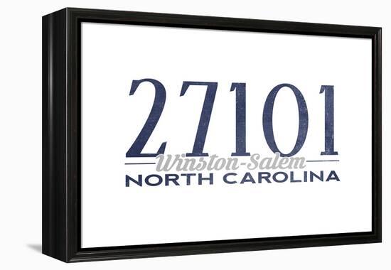 Winston-Salem, North Carolina - 27101 Zip Code (Blue)-Lantern Press-Framed Stretched Canvas