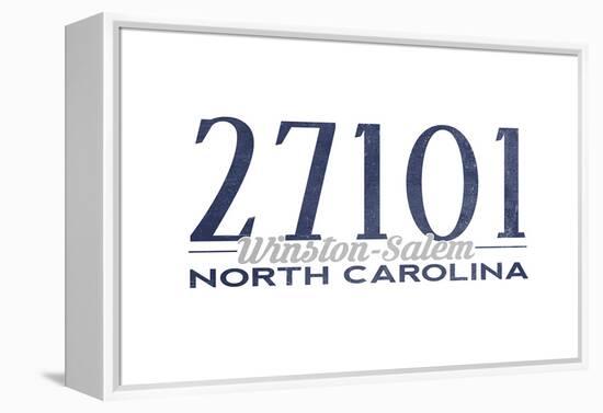 Winston-Salem, North Carolina - 27101 Zip Code (Blue)-Lantern Press-Framed Stretched Canvas