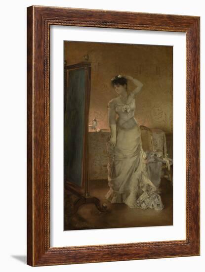 Winter, 1877 (Oil on Canvas)-Alfred Emile Stevens-Framed Giclee Print