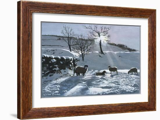 Winter Afternoon at Dentdale, 1991-John Cooke-Framed Giclee Print