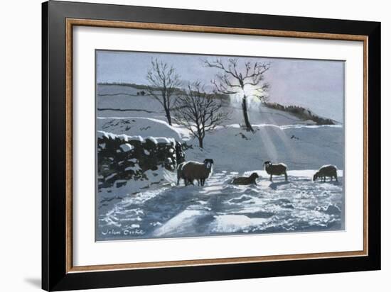 Winter Afternoon at Dentdale, 1991-John Cooke-Framed Giclee Print