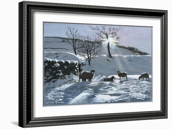 Winter Afternoon at Dentdale, 1991-John Cooke-Framed Giclee Print