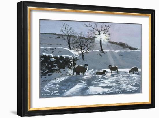 Winter Afternoon at Dentdale, 1991-John Cooke-Framed Giclee Print