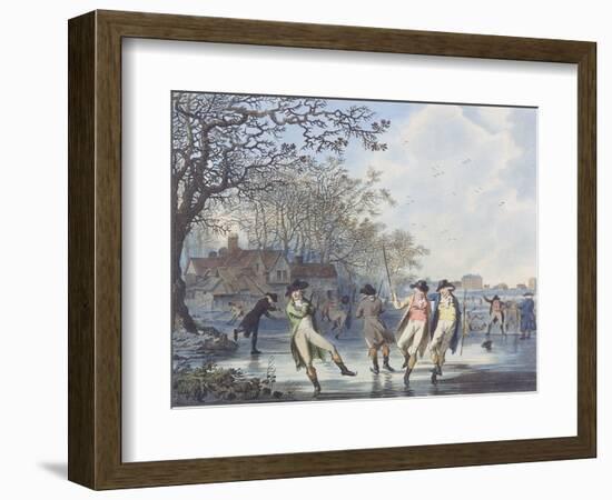 Winter Amusement: a View in Hyde Park from the Moated House, 1787 (Aquatint)-Julius Caesar Ibbetson-Framed Premium Giclee Print