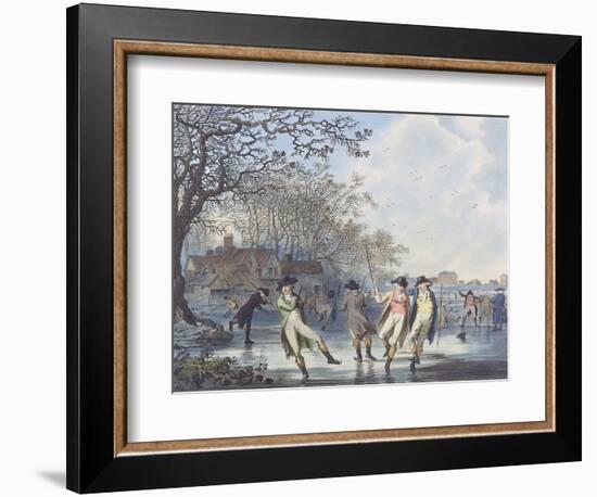 Winter Amusement: a View in Hyde Park from the Moated House, 1787 (Aquatint)-Julius Caesar Ibbetson-Framed Premium Giclee Print