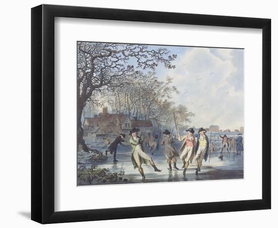 Winter Amusement: a View in Hyde Park from the Moated House, 1787 (Aquatint)-Julius Caesar Ibbetson-Framed Premium Giclee Print