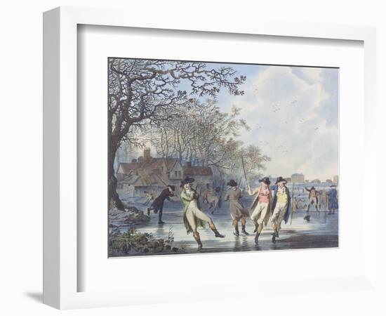 Winter Amusement: a View in Hyde Park from the Moated House, 1787 (Aquatint)-Julius Caesar Ibbetson-Framed Premium Giclee Print