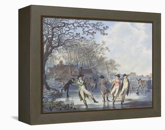 Winter Amusement: a View in Hyde Park from the Moated House, 1787 (Aquatint)-Julius Caesar Ibbetson-Framed Premier Image Canvas