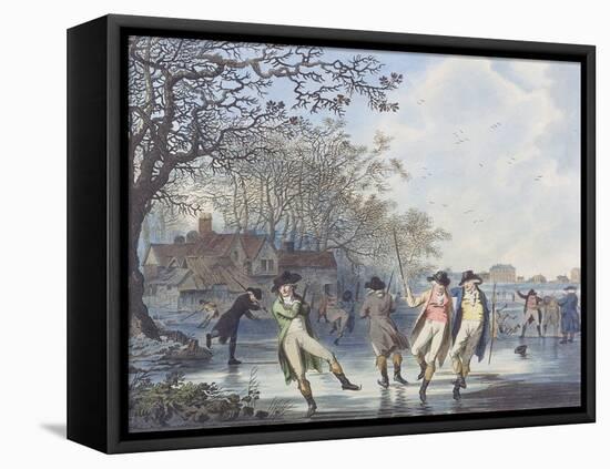 Winter Amusement: a View in Hyde Park from the Moated House, 1787 (Aquatint)-Julius Caesar Ibbetson-Framed Premier Image Canvas